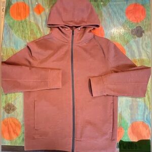 Aeropostale Jacket Hoodie Mens Medium Red Orange Black Heather Colored Full Zip